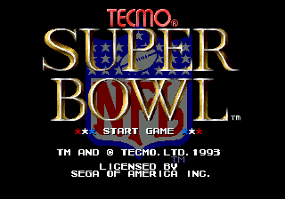 Заставка игры Tecmo Super Bowl